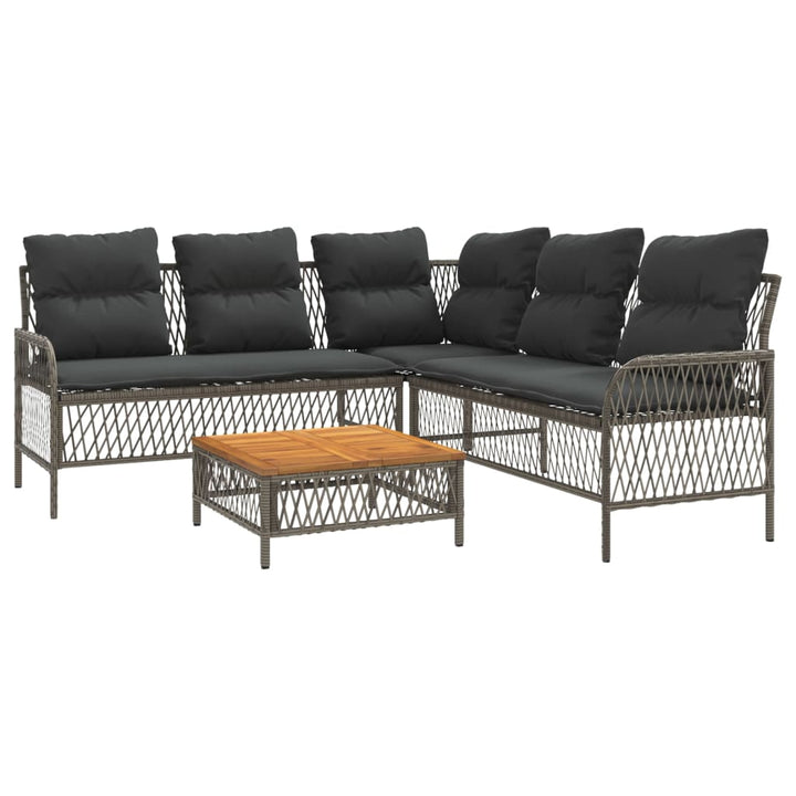 sofasæt 2 dele med hynder polyrattan grå