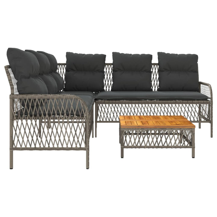sofasæt 2 dele med hynder polyrattan grå