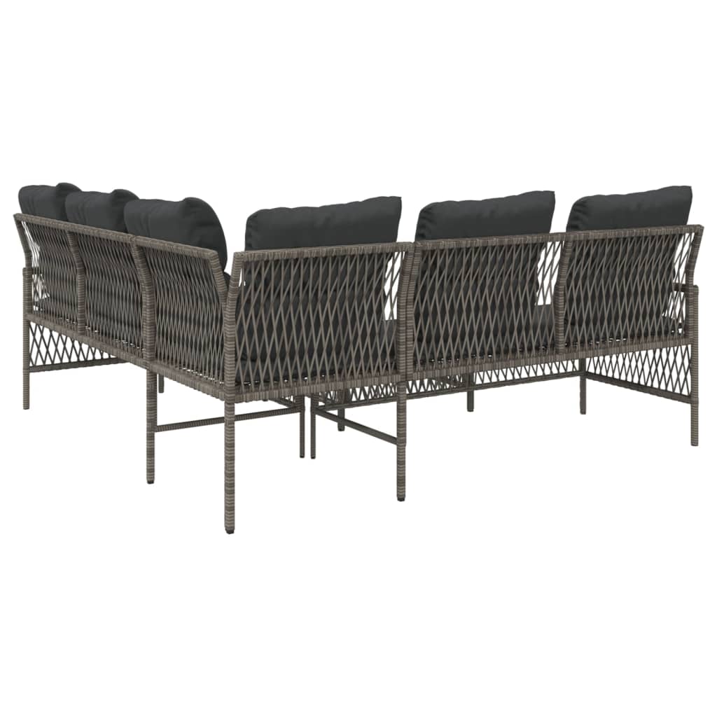 sofasæt 2 dele med hynder polyrattan grå