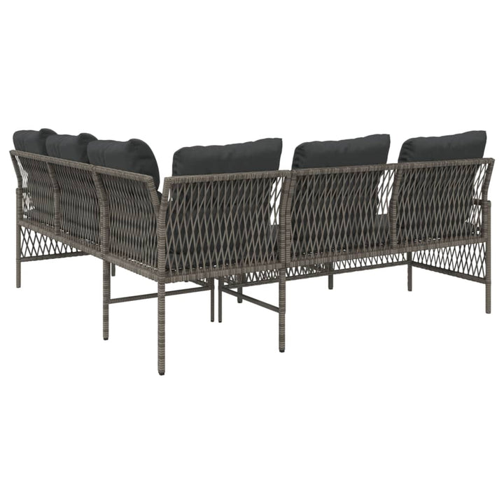 sofasæt 2 dele med hynder polyrattan grå
