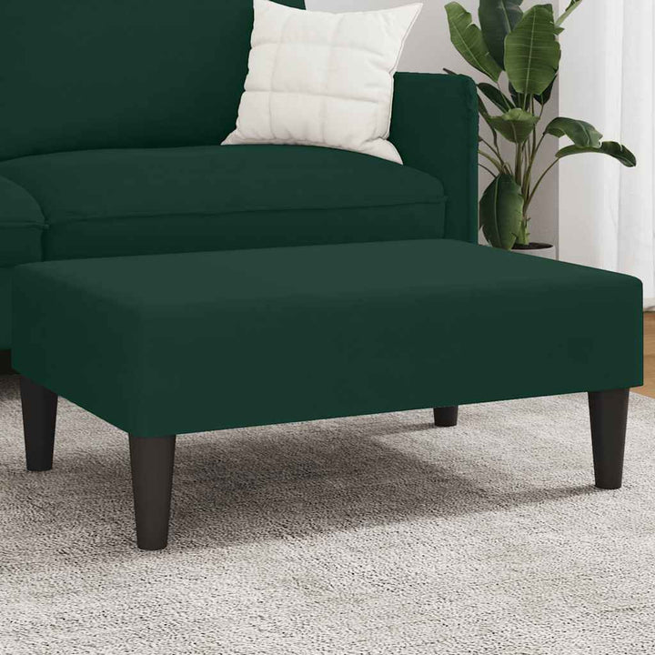 fodskammel 77x55x31 cm velour mørkegrøn