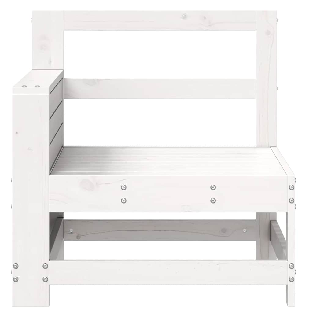 sofamodul med armlæn og sidebord massivt fyrretræ hvid