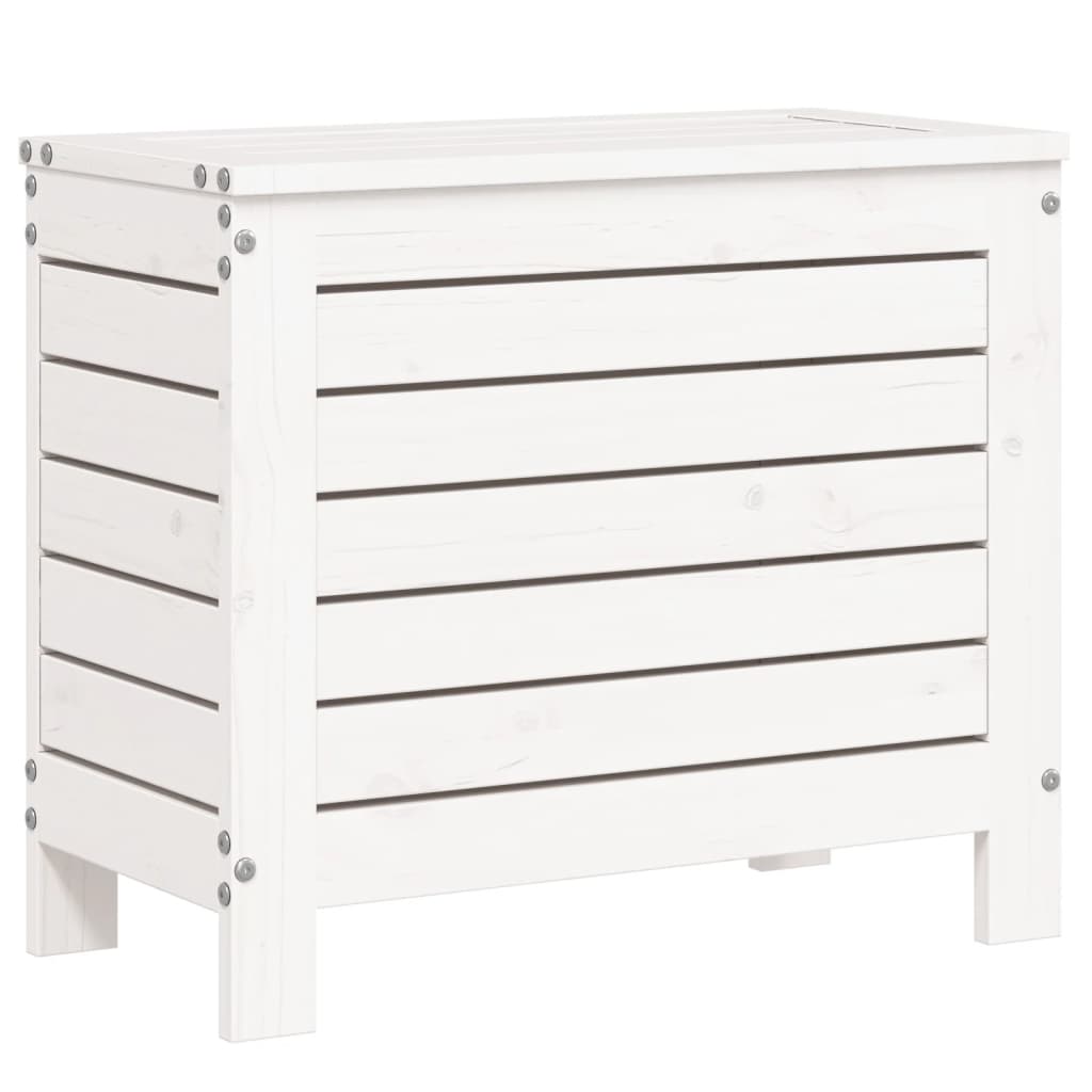 haveskammel 62x31,5x52 cm massivt fyrretræ hvid