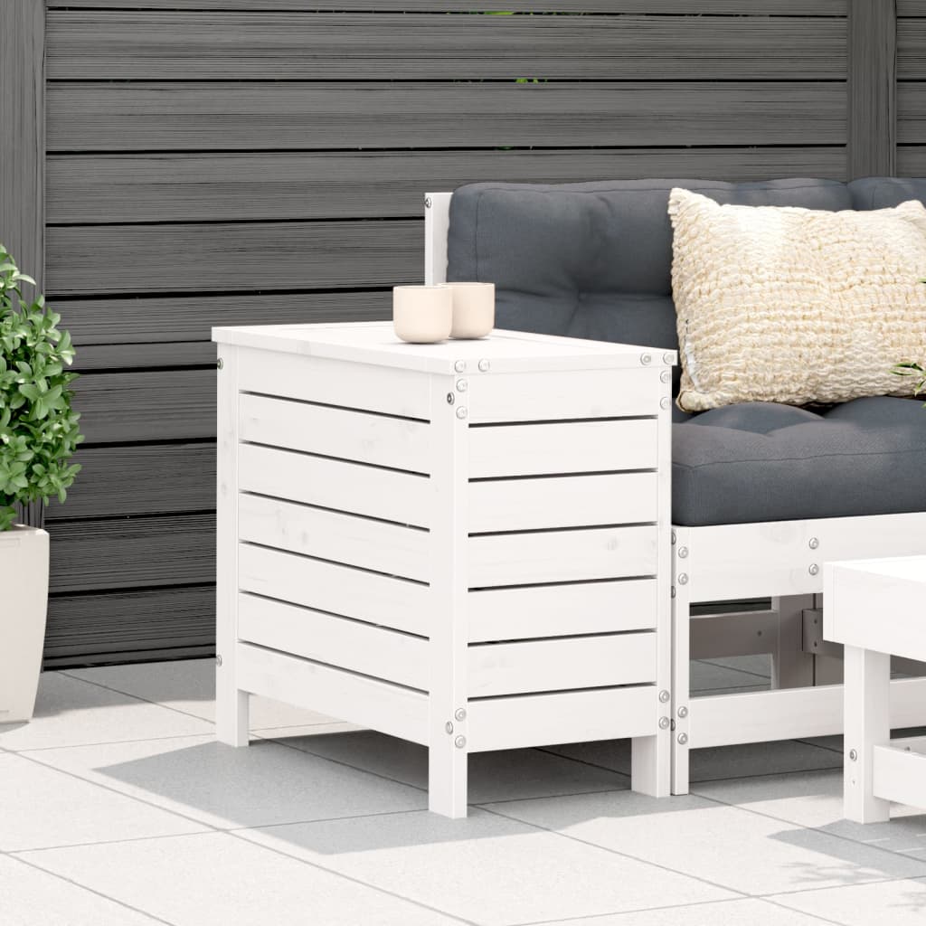 haveskammel 62x31,5x52 cm massivt fyrretræ hvid