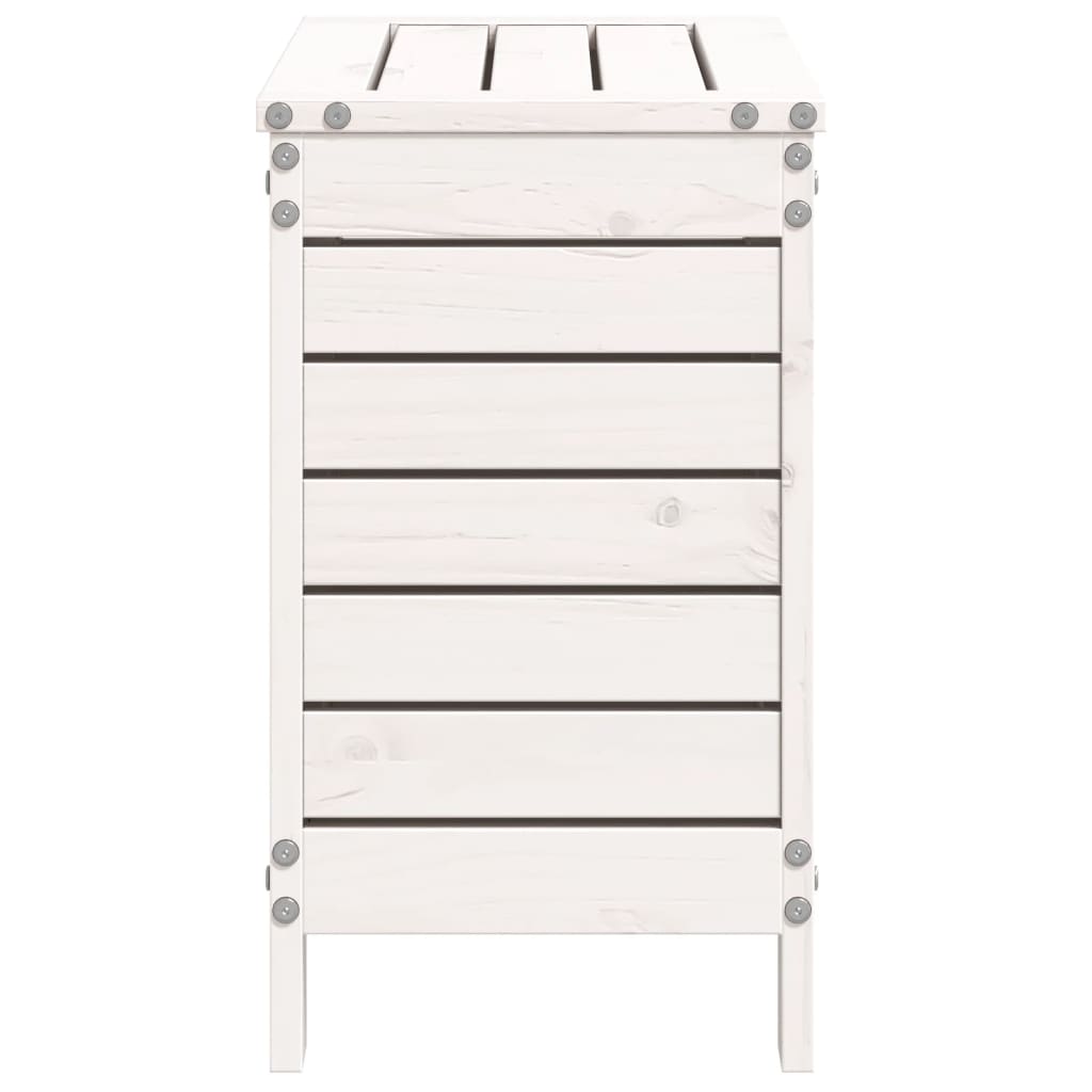 haveskammel 62x31,5x52 cm massivt fyrretræ hvid