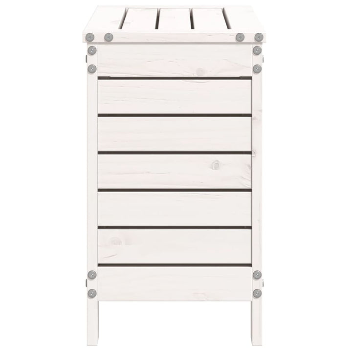 haveskammel 62x31,5x52 cm massivt fyrretræ hvid