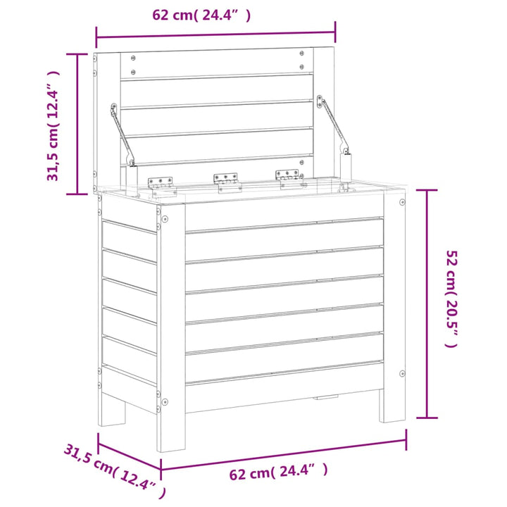 haveskammel 62x31,5x52 cm massivt fyrretræ hvid