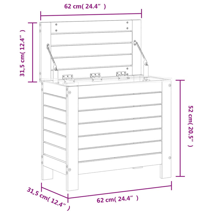 haveskammel 62x31,5x52 cm massivt douglasgran