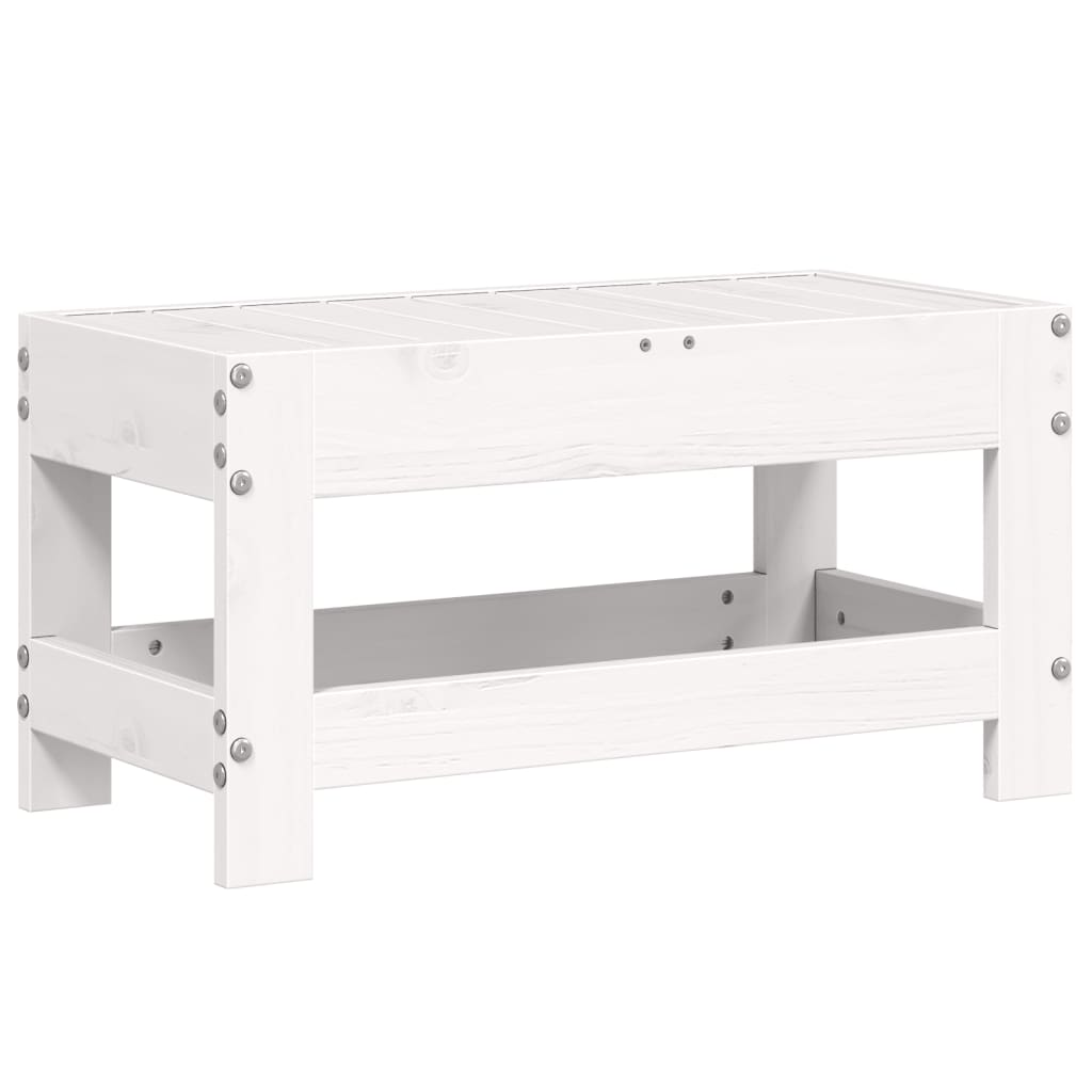 haveskammel 62x30x52 cm massivt fyrretræ hvid