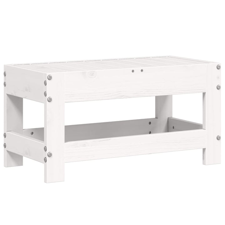 haveskammel 62x30x52 cm massivt fyrretræ hvid