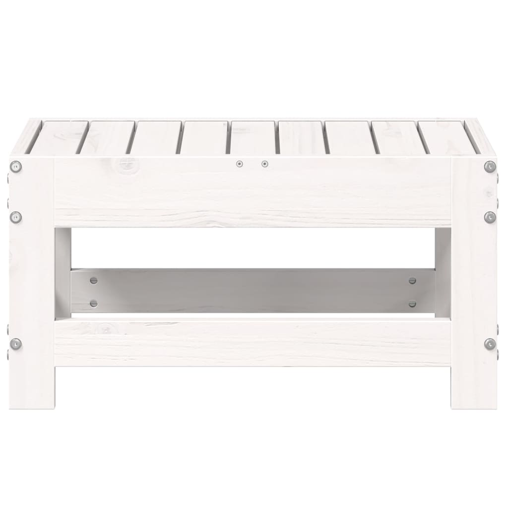 haveskammel 62x30x52 cm massivt fyrretræ hvid