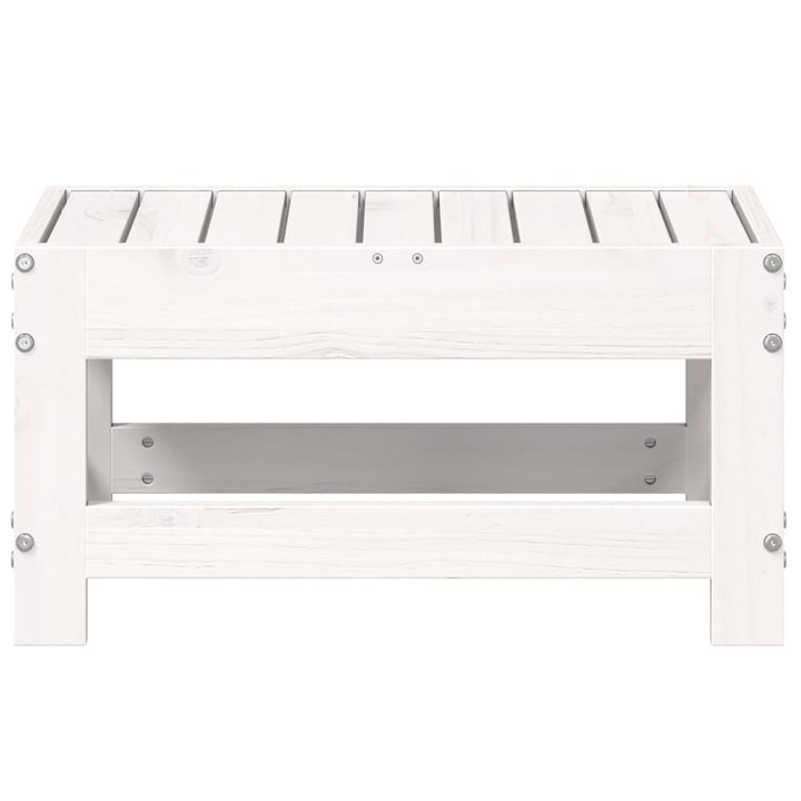 haveskammel 62x30x52 cm massivt fyrretræ hvid