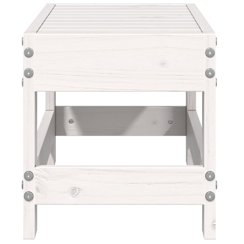 haveskammel 62x30x52 cm massivt fyrretræ hvid