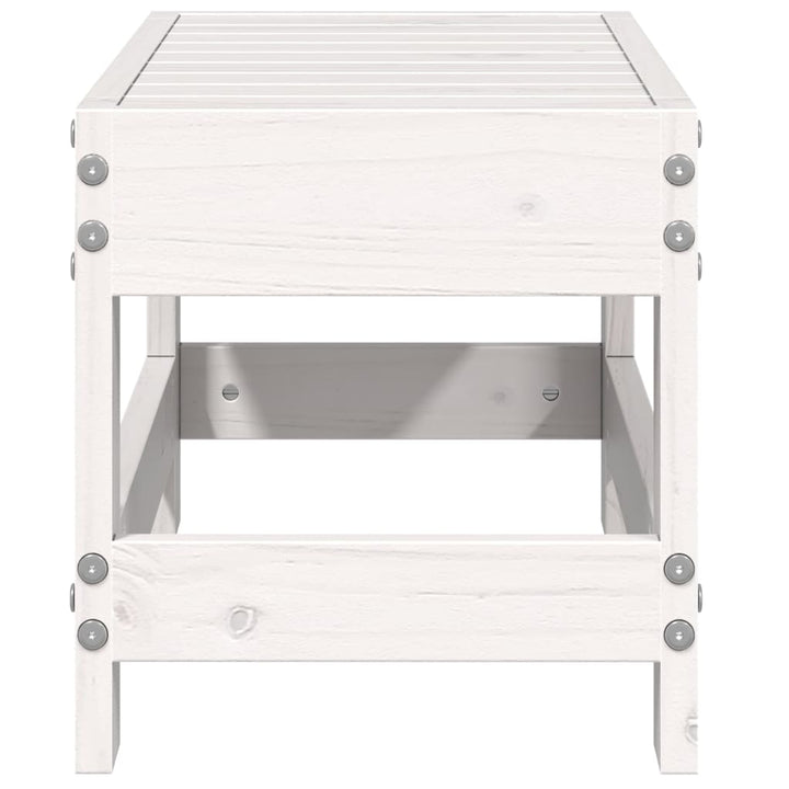 haveskammel 62x30x52 cm massivt fyrretræ hvid