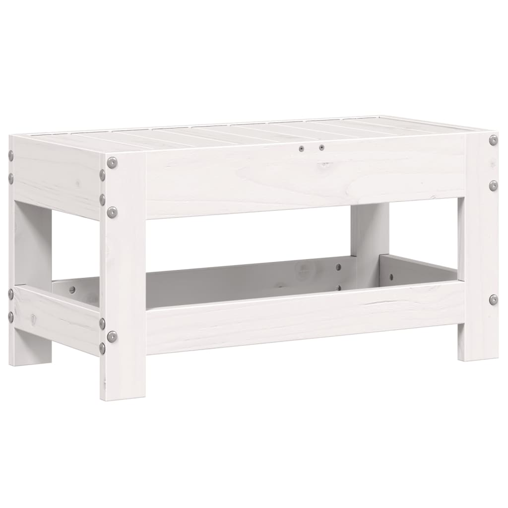 haveskammel 62x30x52 cm massivt fyrretræ hvid