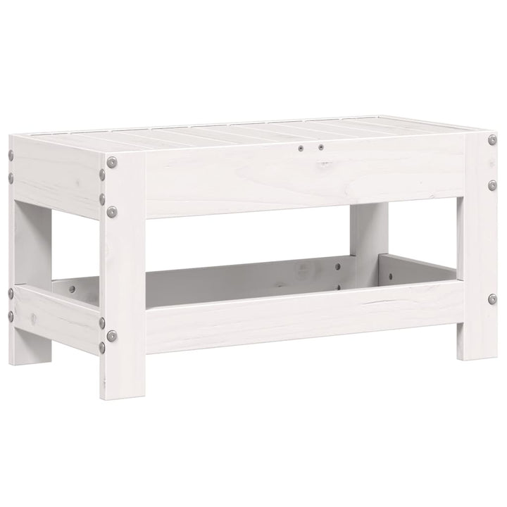 haveskammel 62x30x52 cm massivt fyrretræ hvid