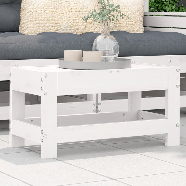 haveskammel 62x30x52 cm massivt fyrretræ hvid