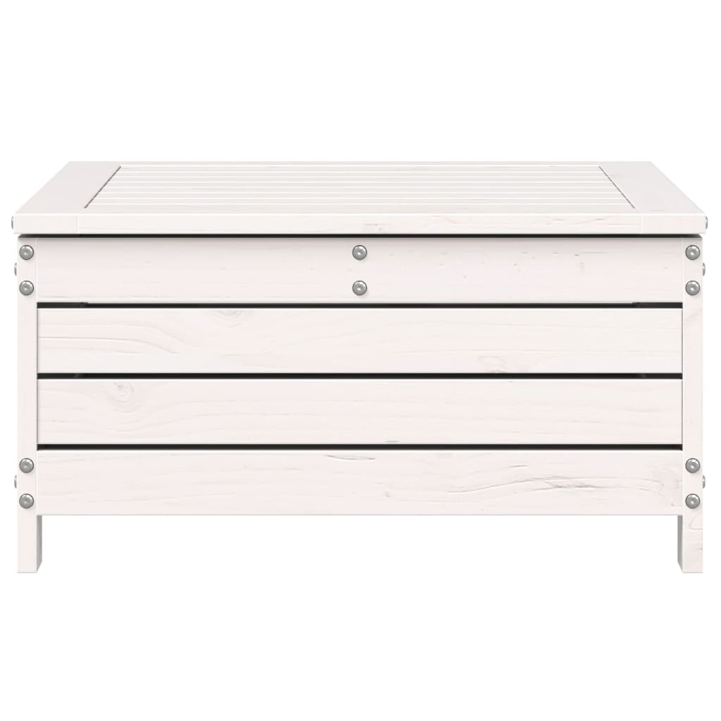 haveskammel 62x63,5x32 cm massivt fyrretræ hvid