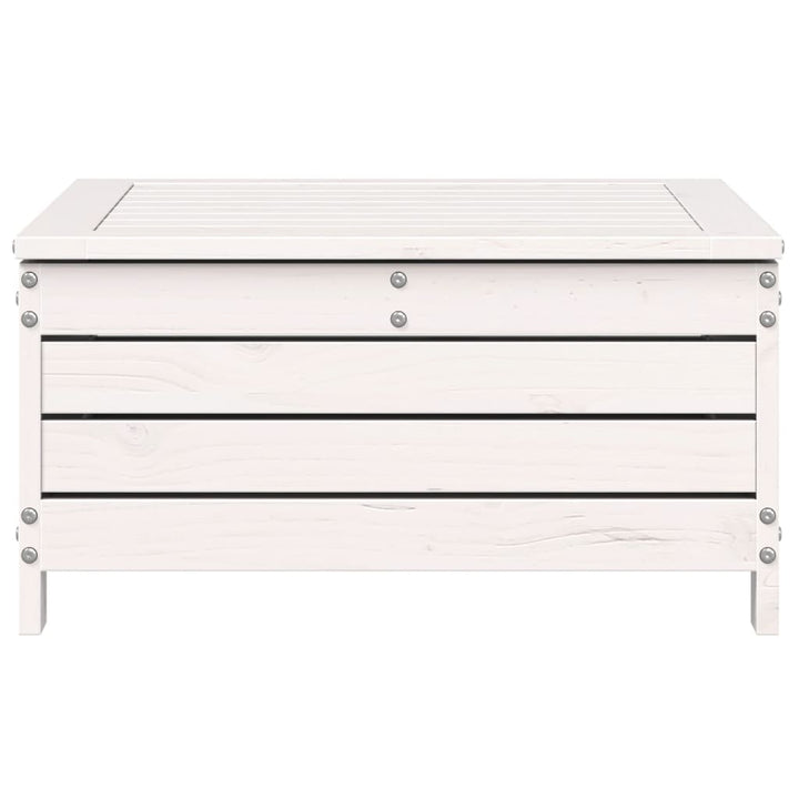 haveskammel 62x63,5x32 cm massivt fyrretræ hvid