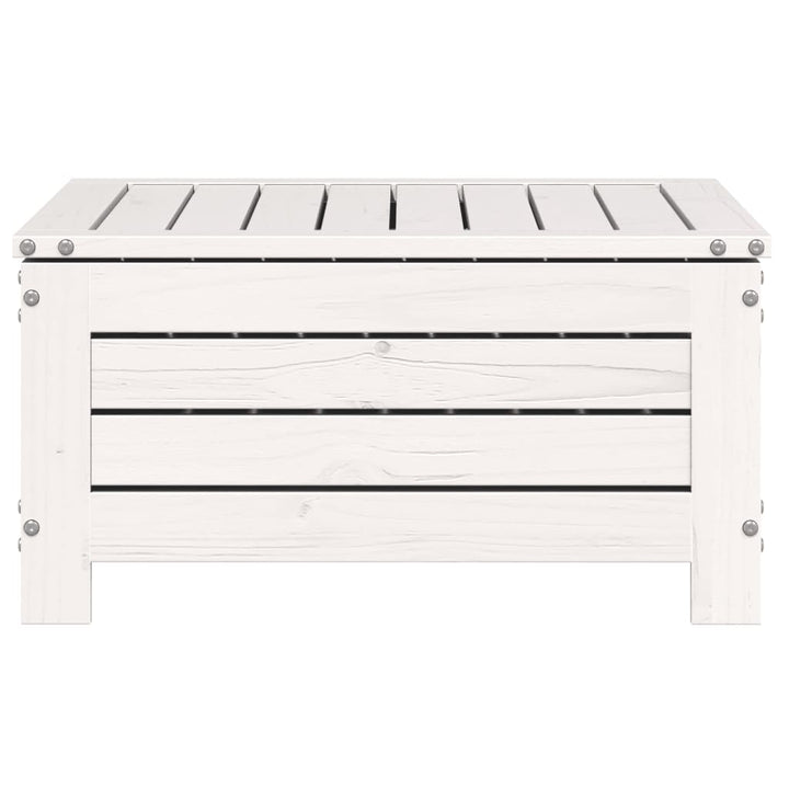 haveskammel 62x63,5x32 cm massivt fyrretræ hvid