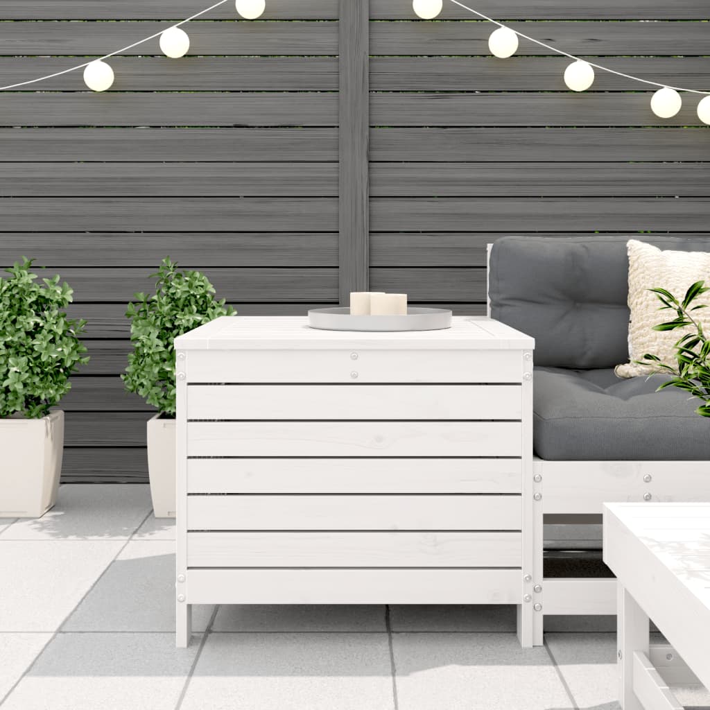 haveskammel 62x63,5x53,5 cm massivt fyrretræ hvid
