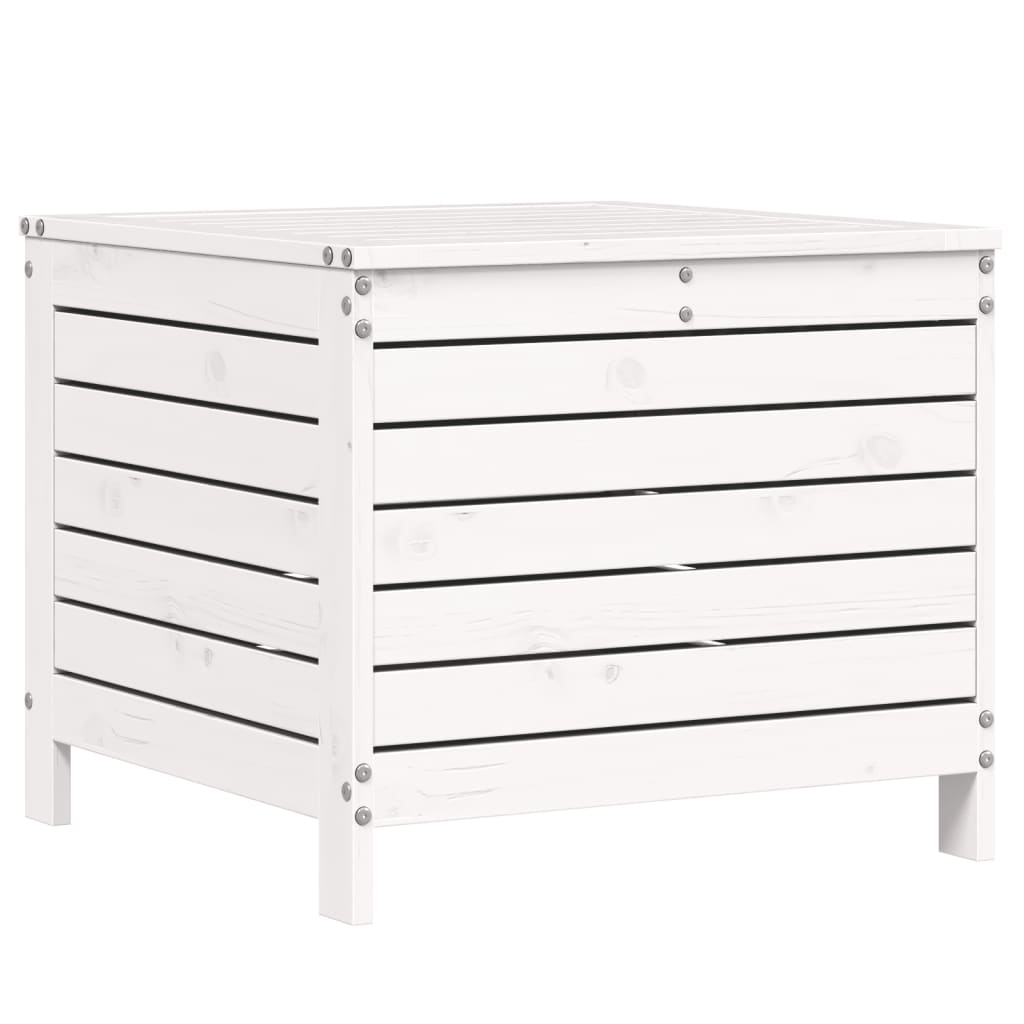 haveskammel 62x63,5x53,5 cm massivt fyrretræ hvid