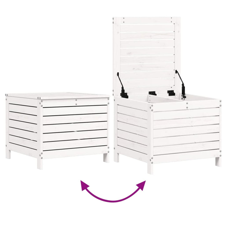 haveskammel 62x63,5x53,5 cm massivt fyrretræ hvid