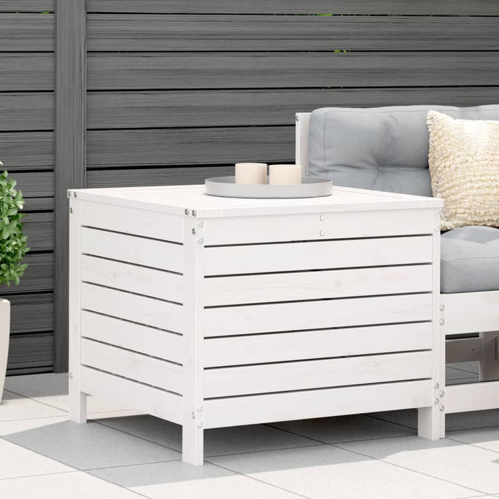 haveskammel 62x63,5x53,5 cm massivt fyrretræ hvid