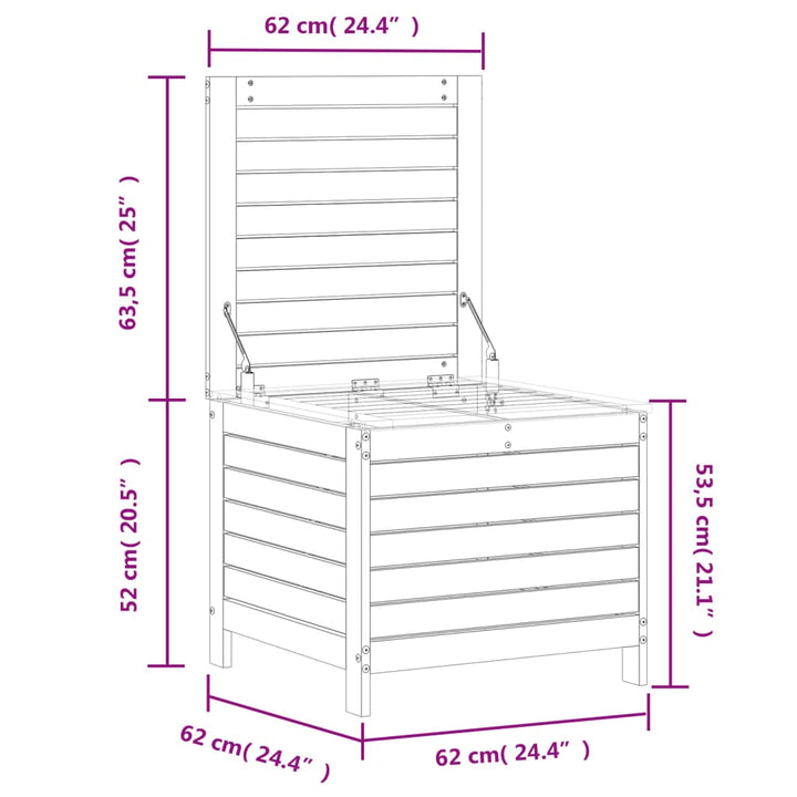 haveskammel 62x63,5x53,5 cm massivt douglasgran