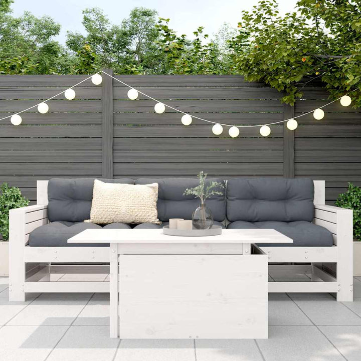 havebord 100x50x75 cm massivt fyrretræ hvid