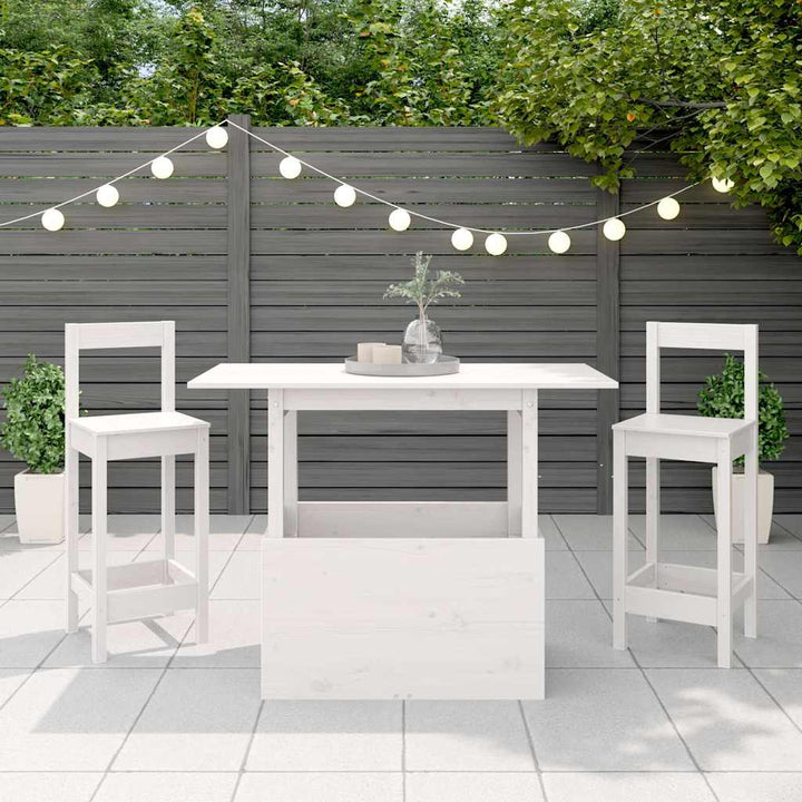 havebord 100x50x75 cm massivt fyrretræ hvid