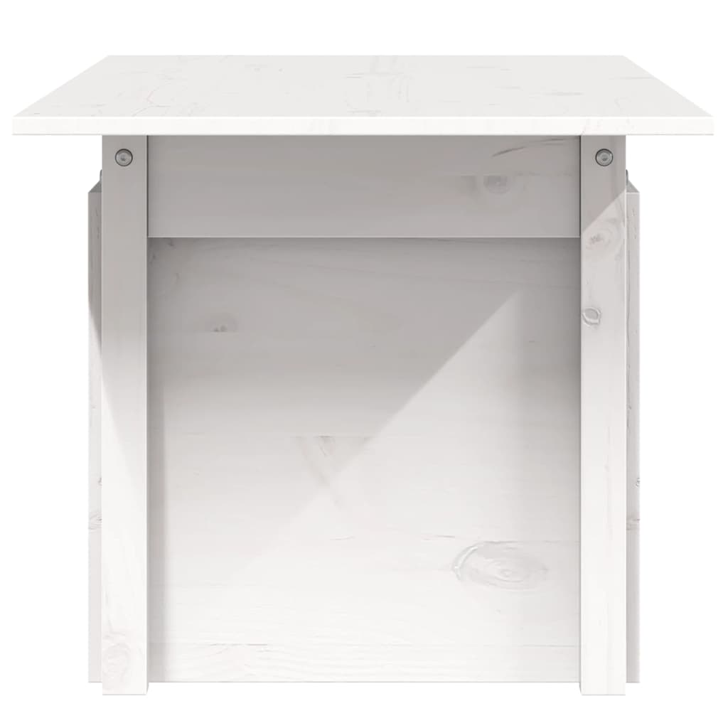 havebord 100x50x75 cm massivt fyrretræ hvid