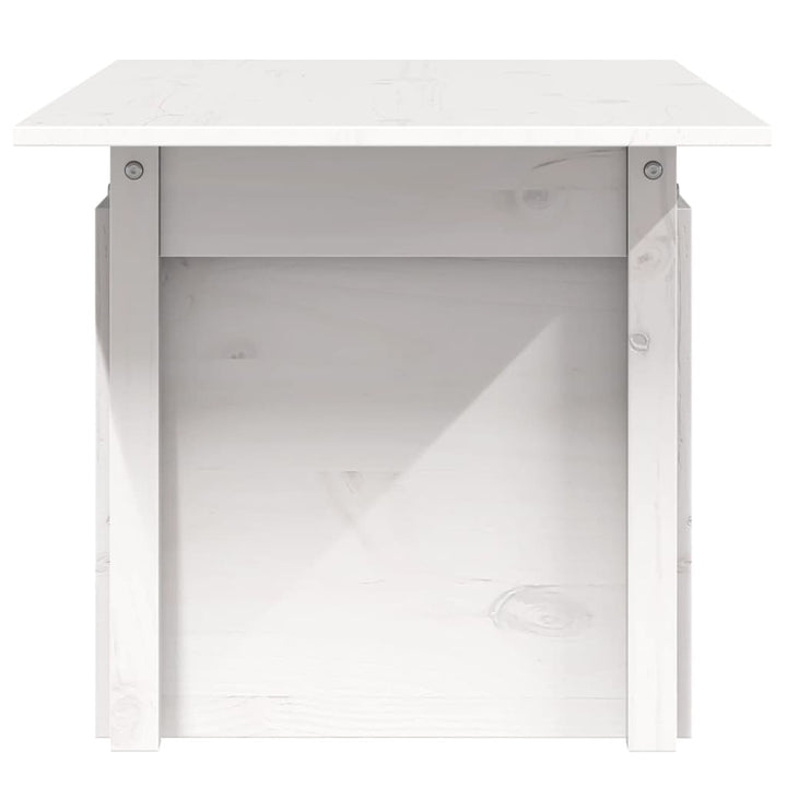 havebord 100x50x75 cm massivt fyrretræ hvid