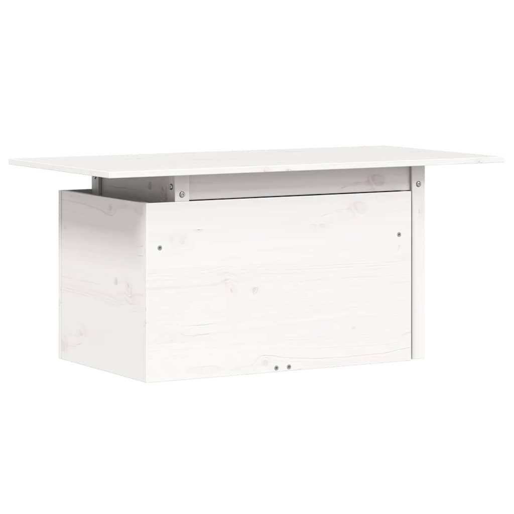 havebord 100x50x75 cm massivt fyrretræ hvid