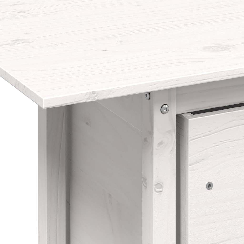 havebord 100x50x75 cm massivt fyrretræ hvid