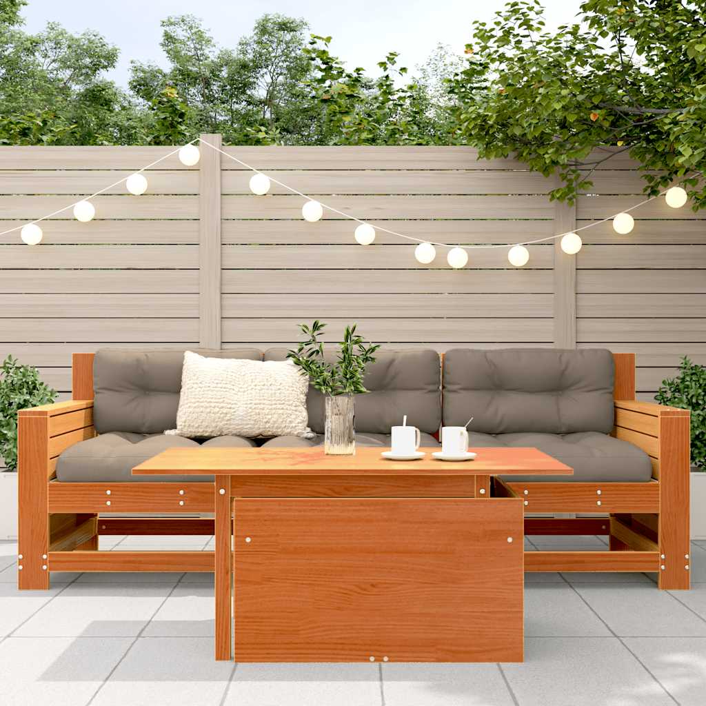 havebord 100x50x75 cm massivt fyrretræ gyldenbrun