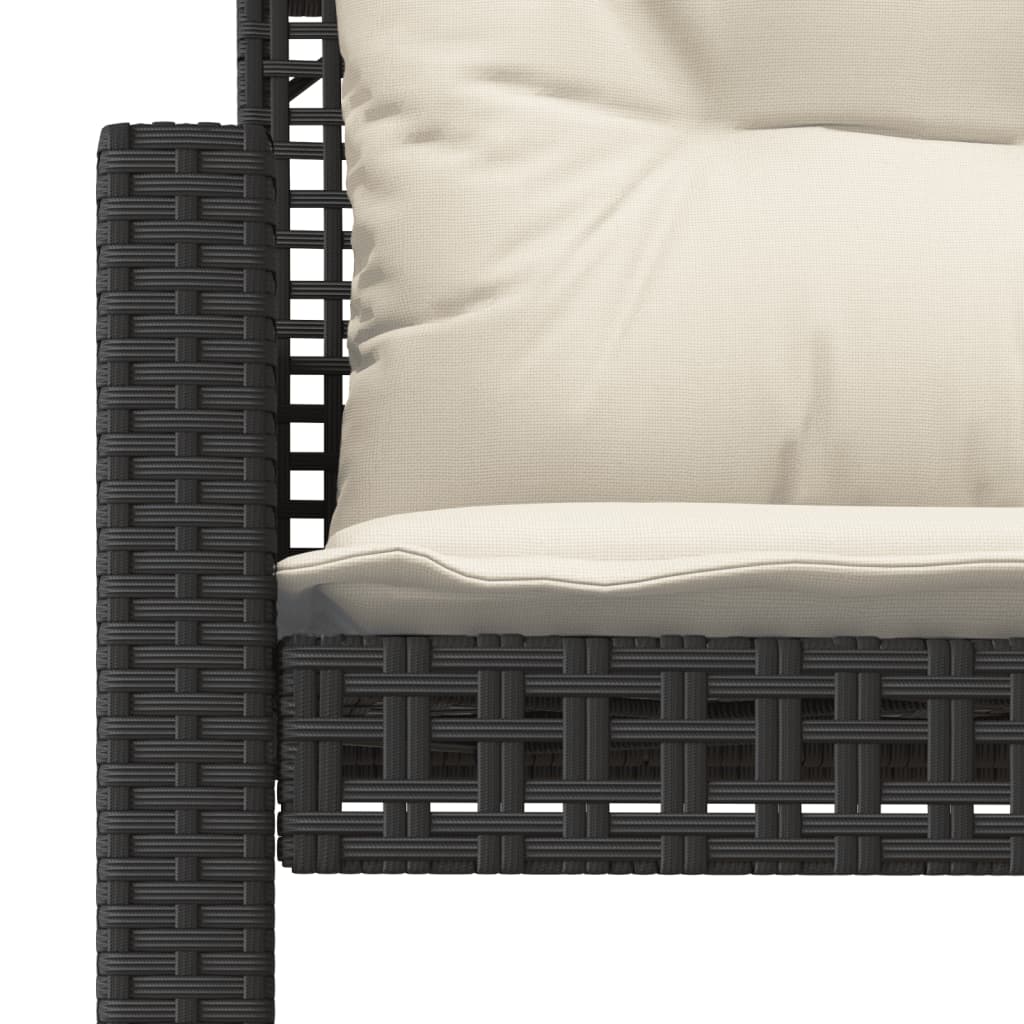 sofasæt til haven 4 dele med hynder polyrattan og glas sort