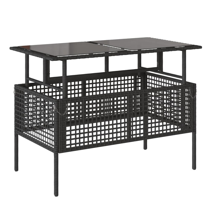 sofasæt til haven 4 dele med hynder polyrattan og glas sort