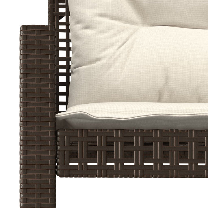 sofasæt til haven 4 dele med hynder polyrattan og glas brun