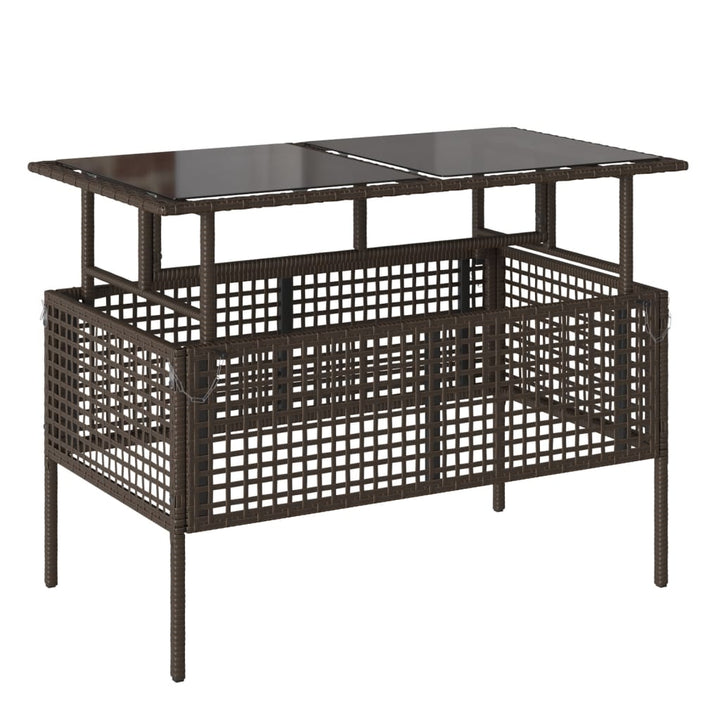 sofasæt til haven 4 dele med hynder polyrattan og glas brun