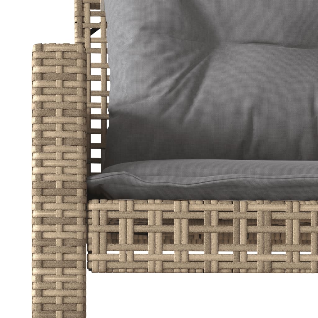 sofasæt til haven 4 dele med hynder polyrattan og glas beige
