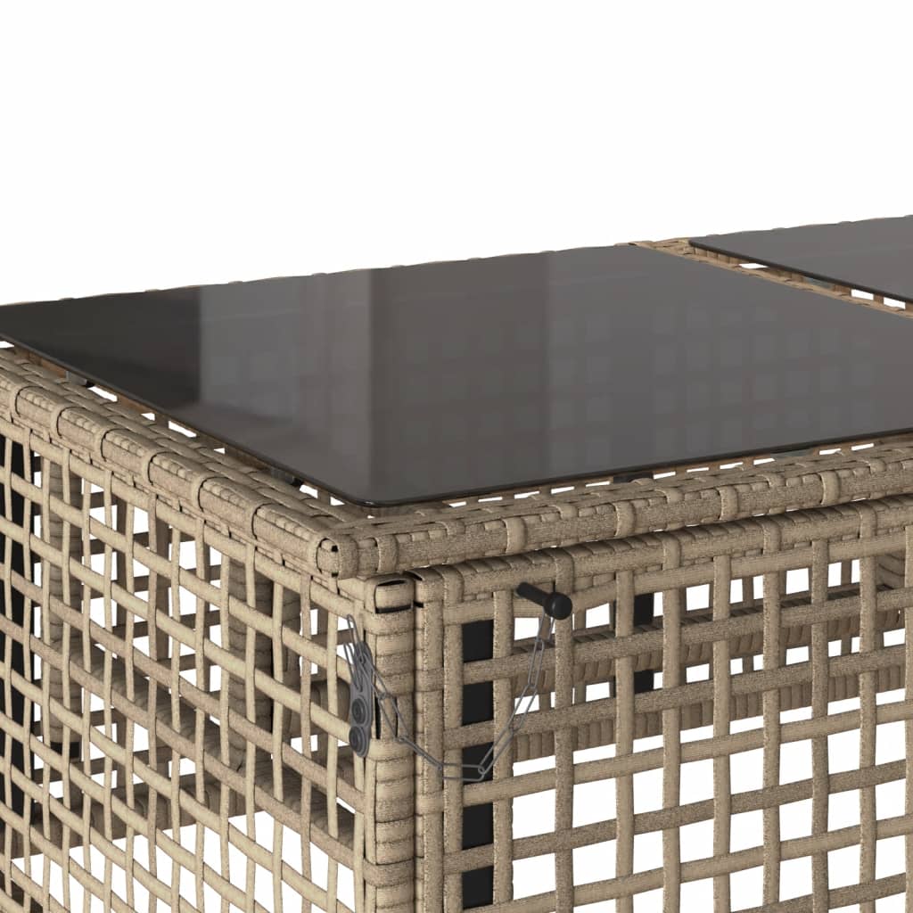 sofasæt til haven 4 dele med hynder polyrattan og glas beige