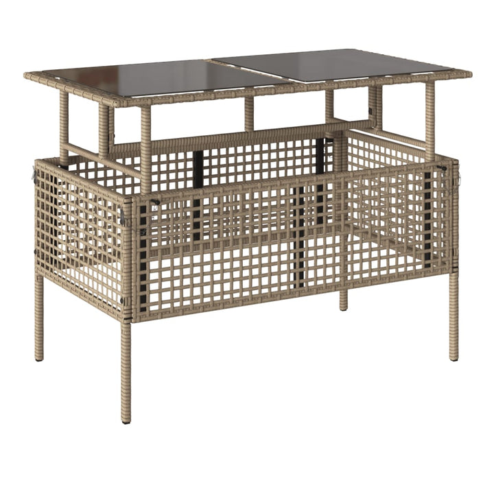 sofasæt til haven 4 dele med hynder polyrattan og glas beige