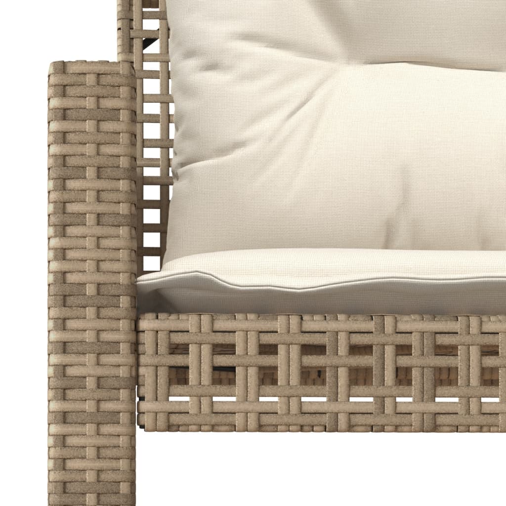 sofasæt til haven 4 dele med hynder polyrattan og glas beige