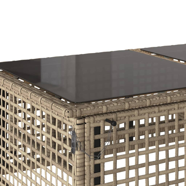 sofasæt til haven 4 dele med hynder polyrattan og glas beige