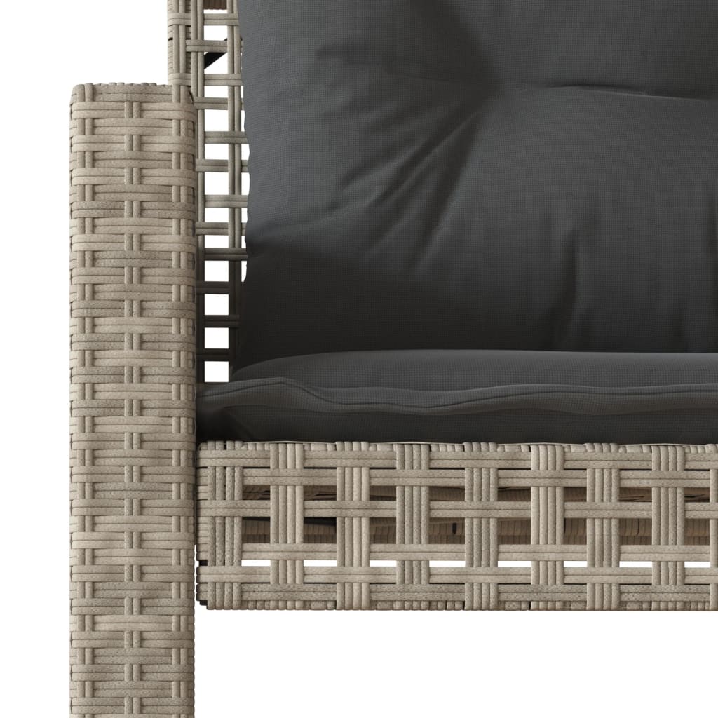 sofasæt til haven 4 dele med hynder polyrattan og glas lysegrå