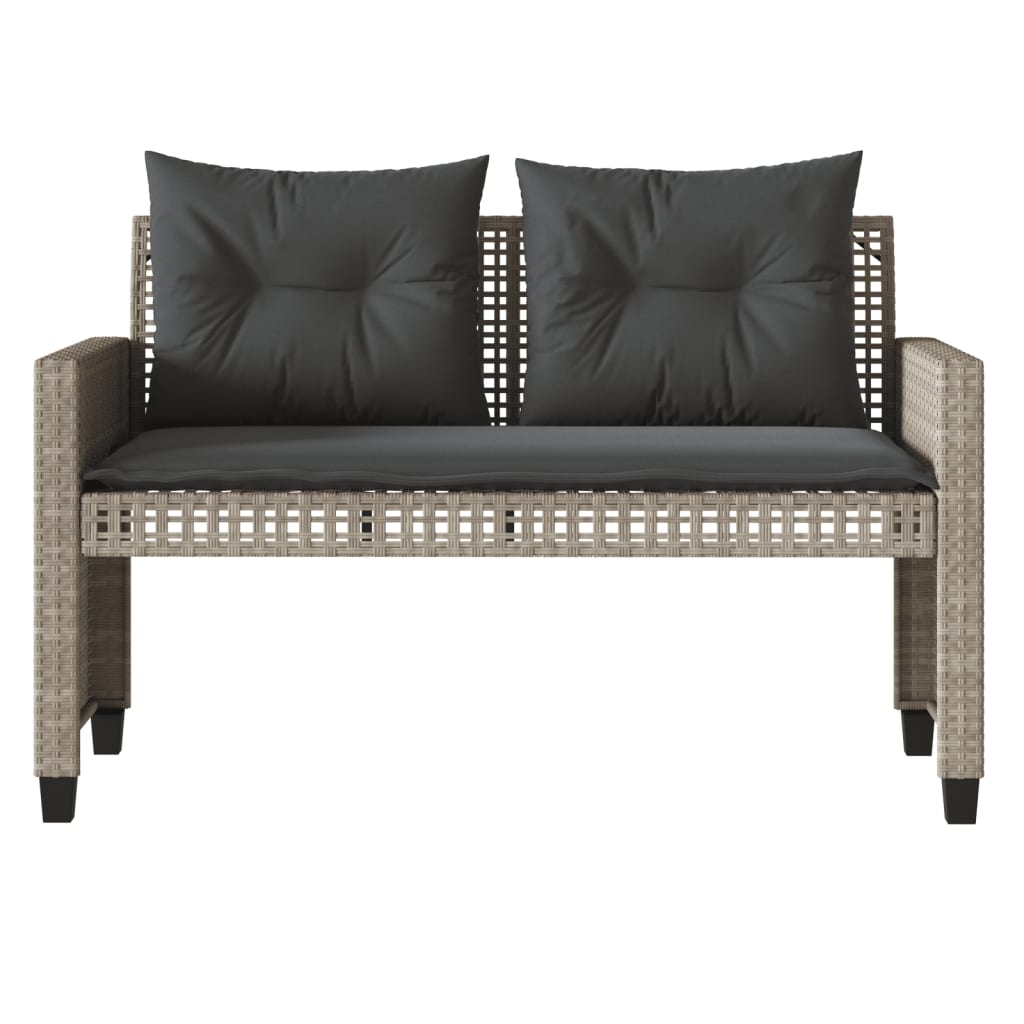 sofasæt til haven 4 dele med hynder polyrattan og glas lysegrå