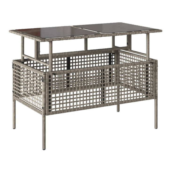 sofasæt til haven 4 dele med hynder polyrattan og glas lysegrå