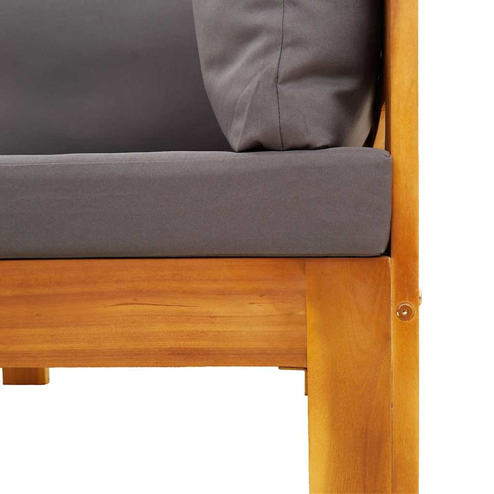 hjørnemodul til havesofa med hynder massivt akacietræ