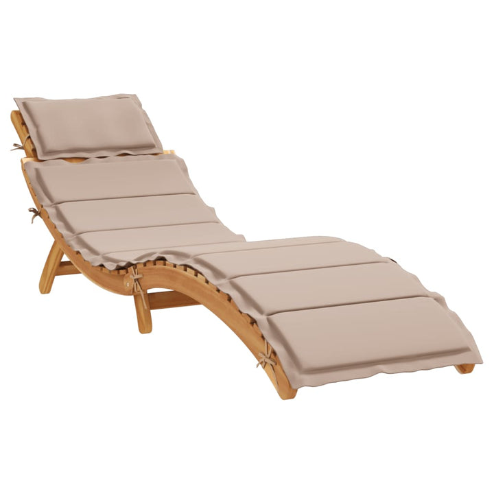 | Liggestol | med pude taupe 55 x 184 x 64cm Massivt Akacietræ